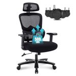 FANTASYLAB Big and Tall Office Chair 500LBS Ergonomic Office Chair for Heavy People with Heavy Duty Metal Base, Dynamic Lumbar Support, Adjustable Armrest and Headrest Mesh Chair