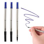 3X Blue Parker Quink Compatible Rollerball Pen Refills, Medium Tip (0.7mm) for Smooth and Reliable Writing, Certified ISO 12757.2, Premium Pigmented Ink, Long-Lasting for Parker Ballpoint Pens