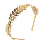 Roman Leaf Crown,XCOZU Goddess Tiara Gold Leaf Band Crown of Leaves,Girls Greek Gold Leaf Headband Bridal Headbands Gold Laurel Leaf Headdress Boho Headpiece Hairband