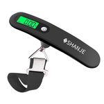 SHANJE Luggage Weight Scale for Suitcases 110 Lbs Travel Accessories High Precision Travel Digital Hanging Scales 50kg Black