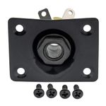 Musiclily 1/4 Inch Rectangle Loaded Guitar Output Jack Plate Input Guitar Jack Socket Plate for Les Paul Tele Style Electric Guitar Bass, Black