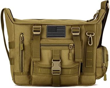 SunForMorning Tactical Messenger Bag MOLLE Sling Crossbody Shoulder Pack (2 Patch Included)