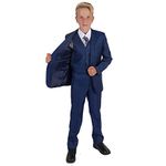 Cinda 5 Piece Suits Wedding Page Boy Party Prom (12-13 Years, Blue)