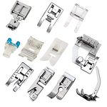 Beadsz Randomly Domestic Sewing Foot Presser Foot Set Sewing Machines for Usha Singer All Types of‎ Low Shank Domestic Sewing Machines (11 Pcs) Silver