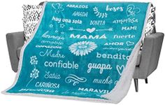 FILO ESTILO Spanish Mom Blanket (Sherpa, Teal)