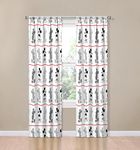 Disney Mickey Mouse Jersey White 4 Piece 84" Curtain/Drapes Set (2 Panels, 2 Tiebacks)