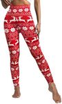 Christmas Leggings for Women - No See Through Tummy Control Cycling Workout Yoga Pants