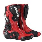 MRDEAR Motocross Boots MX Off Road Enduro Quad Racing Touring Motorbike Sports Boots Men & Women Waterproof Leather Reinforced Ankle Adult Motorcycle Boots with Hard Shell Protectors (9 UK,red)