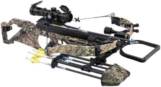 EXCALIBUR Suppressor Extreme Micro Series Lightweight CeaseFire Hunting Crossbow - Scope, Scope Rings, 4 Proflight Arrows with 100Gr Field Points, 4-Arrow Quiver Included, Oak Break-Up Country