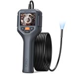 DEPSTECH Endoscope Camera with Light, 1080P HD Borescope Inspection Camera with 2X Zoom, IP67 Waterproof Plumbing Snake Camera, 16.5ft Semi-Rigid Cable, 2.4'' IPS Screen Scope Camera Gadgets for Men