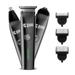 Beardo Ape-X Prime 3-in-1 Multipurpose Trimmer for Men | Grooming Kit : Beard Trimmer, Precision Trimmer, Ear & Nose Trimmer | Stainless Steel self-sharpening blades | Type C charging