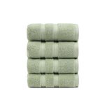 Simple&Opulence Premium 100% Cotton Hand Towels- Set of 4 (16"x28"),Ultra Soft and Highly Absorbent 650GSM Face Towels for Bathroom, Hotel, Kitchen- Sage Green