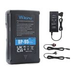 Wikinu 95Wh 6600mAh V-Mount/V-Lock Battery Compatible with Sony Video Camera Camcorder and Adapter for Broadcast LED Light, Monitor, BMCC, DSLR, Smartphone (D-Tap Cable and Charger Included)