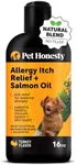 Pet Honesty Allergy Anti-Itch Salmon Oil - Omega-3 for Dogs - Pet Liquid Food Supplement - EPA + DHA Fatty Acids, May Reduce Shedding & Itching - Supports Joints, Brain & Heart Health (16 oz)