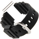 Gilden 22mm Long Polyurethane Watch Strap 017275-7, fits Casio watches, fits Seiko watches (22mm End Width, Long, Black)