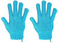 MosQuick® Exfoliating Gloves for ghar soaps With Hook- Body Scrubber for Bathing, Efficient exfoliating gloves for dead skin - Ideal body scrubber for bathing bathing gloves for Smooth Radiant Skin