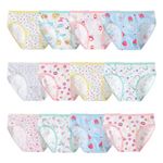 Anntry Kids Random 12 Pack Cotton Panties Baby Soft Comfort Knickers Underwear Little Girls Assorted Briefs 2-12 Yrs