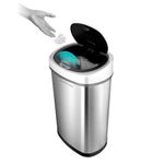 Ninestars DZT-50-9 Touchless Stylish Motion Sensor Dustbin with Lid| Automatic Stainless Steel Trash Can for Outdoor, Home, Office, Hotel, Bathroom, Kitchen| Fits 3C Batteries | 50 Litres