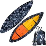 GYMTOP 7.8-18.2ft Waterproof 420D Thickened Kayak Canoe Cover- Outdoor Storage Dust Boat Cover UV Protection Sunblock Shield for Kayak/Canoe(Suitable for 12.3-13.7ft Kayak, Ocean Camo(420D Thickened))