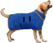 Dog Drying Coat - Fast Drying Dog Towel Robe - Microfiber Dog Drying Bag Super Absorbent Pet Bathrobe, Adjustable Collar & Belly Strap Fast Drying Coat Pet Dog Cat Bath Robe Towel