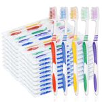 200 pcs Bulk Toothbrushes Individually Wrapped, Colorful Manual Disposable Travel Toothbrush for Adult, Medium Soft Bristles for Travel, Hotels (5 Colors)