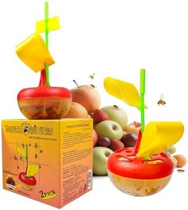YOSNGTAR Indoor Fruit Fly Trap (2 Pack) - 2-in-1 Reusable Gnat Catcher with Natural Bait. Pet Friendly Pest Control for Aussie Homes