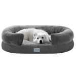 Furated Orthopedic Dog Beds for Large Dogs, Egg-Crate Foam Pet Bed with C Shaped Chaise, Dog Sofa Bed with Removable Washable Cover and Waterproof Liner, L