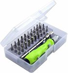 ROKTRY 32 in 1 Mini Screwdriver Tool Set Kit with Magnetic Flexible Extension Rod, Precision Bits screw driver, computer, mobile repairing tool kit, watch repairing, laptop screwdriver set, Multicolor