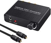 Neoteck 192kHz DAC Converter Digital Optical Coaxial Toslink to Analog Stereo L/R RCA 3.5mm Jack Audio Supports Dolby AC-3/DTS 5.1 CH with Volume Control for HDTV Blu-ray DVD PS3