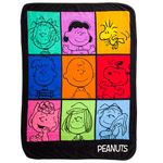 Silver Buffalo Peanuts Multicolor Character Grid Fleece Throw Blanket - 45 x 60 Inches | Soft and Cozy Blanket