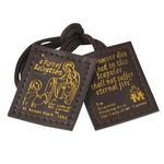 Brown Stamped Leather Scapulars Catholic Necklace for Men and Women, Scapular with Our Lady of Mt Carmel on the Front and Her Promise of Salvation, 21 Inches, 21 Inches, Leather