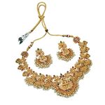 YIMBLI Latest Stylish Design Fancy Pearl Choker Traditional Temple Necklace Jewellery Set for Women