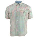 HUK Marolina Outdoor H1500043-850-M Tide Pt. Woven Plaid Ss, Color, Size, Beach Peach, Medium