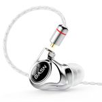 BASN Metalen PRO 4 Drivers in-Ear Monitors Headphones for Musicians, Noise Isolating Enhanced Bass Sound Earphones with CNC Metal Craft Shell, Wired Upgraded Detachable MMCX Cables(Gloss Black)