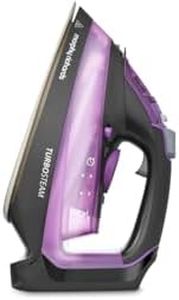 Morphy Richards Turbosteam Steam Iron, Non stick Ceramic Soleplate, 170g Boost, 50g Output, 380ml Water Tank, Anti-Scale and Drip, Auto Shut-off, 3m Cord, 2800W, Purple and Black, 303140