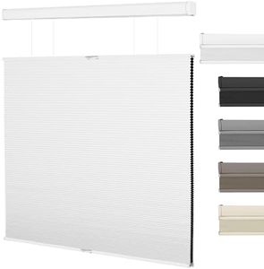 BERISSA Top Down Bottom Up Blackout Cellular Shades Cordless, Honeycomb Blinds for Windows, Thermal Insulated Window Shades for Home Office,Easy to Install,Custom Size,White