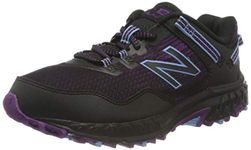 New Balance Women's 410v6 Trail Running Shoe, Black Black Purple, 3 UK