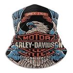 Harley Davidson Unisex Neckerchief Tube Scarf, Dust Protection Face Mask Outdoor Neck Warmer Ski Mask Breathable Mouth Cloth Sports Motorcycle Bike Jogging Face Shield UV Protection