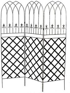 Panacea 89660 Gothic Garden Screens with Lattice, Black, Pack of 2