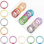 HAUTOCO 36 Pcs Binder Rings, 45mm Colorful Loose Leaf Binders Metal Rings Book Rings Binding Ring for Flash Cards, Index Card, Papers, Keychains, School, Office, Home, 9 Colors