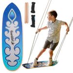 Outdoor Standing Swing for Kids - Totally Rad Surf Skate Inspired Stand Up Tree Swing for Kids with Adjustable Handles - Easy-to-Install Kids Swings for Outside - Boys & Girls Ages 4-14 - Big Wave