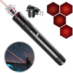 Laser Pointer High Power Rechargeable Lazer Pointer, Laser Pen with Long Range Adjustable Focus with Star Cap, Laser Pointer Pen Suitable for Outdoor, Astronomy, Cats Dogs (Red)