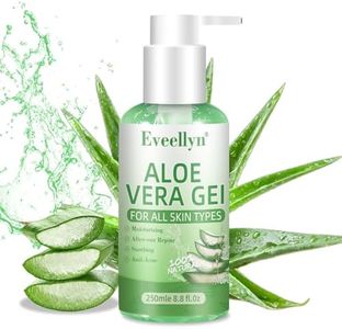Aloe Vera Gel, Aloe Vera Gel 100% Puro per Viso, Capelli e Corpo, Lenitivo Naturale, Idratante Nutriente per Pelle Secca e Sensibile, Doposole e Dopobarba, per Tutti i Tipi di Pelle (250 ml)