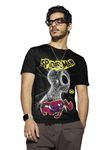 Bewakoof X Official Marvel Merchandise Men's Spider Graphic Printed 100% Cotton T-Shirt - Regular Fit, Round Neck, Half Sleeves_597028_Black_XL