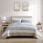 Nautica - Queen Quilt Set, Reversible Cotton Bedding with Matching Shams, Modern Home Decor for All Seasons (Dover Beige, Queen)