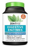 Zenwise Health Digestive Enzymes With Probiotics - Ultra Effective Plant Based Blend - The Best & Most Powerful Digestive Dietary Supplement For Men & Women - 180 Vegetarian Capsules