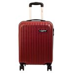 Luggero- CLASSIC Light-Weight & Durable Polycarbonate CHILLI RED Unisex Hard Luggage| Medium - 65cm|8 SMOOTH SPINNER TPV Wheels | Outer Combi Lock | Trolley Bag