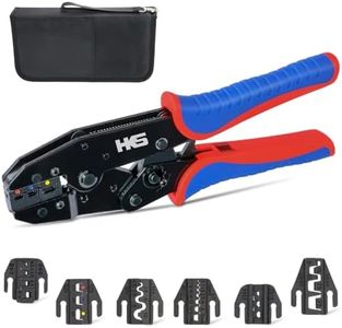 Aucent Crimping Tool Kit Set Wire Crimper With 7 PCS Quick Changing Interchangeable Dies Jaws and Tool Bag for Heat Shrink Terminals Insulated MC4 Connector 0.5-35mm²/2-20AWG (Blue)