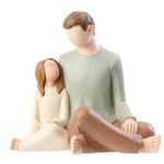 Hensonever Father and Daughter Figurines, Dad Daughter Statues, Sculpted Hand-Painted Figures Gifts for Father’s Day Anniversary Birthday