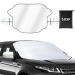 Sfee Car Windshield Snow Cover- Winter Magnetic Windscreen Snow Ice Cover 4 Layers Protection Car Sun Shade for Windshield Waterproof Dust Cover Protector with Two Mirror Covers Fit Most Cars (L)